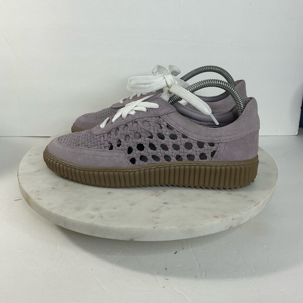 Free People Size 8.5 Wimberly Woven Suede Purple Lace Up Sneaker - Picture 5 of 13